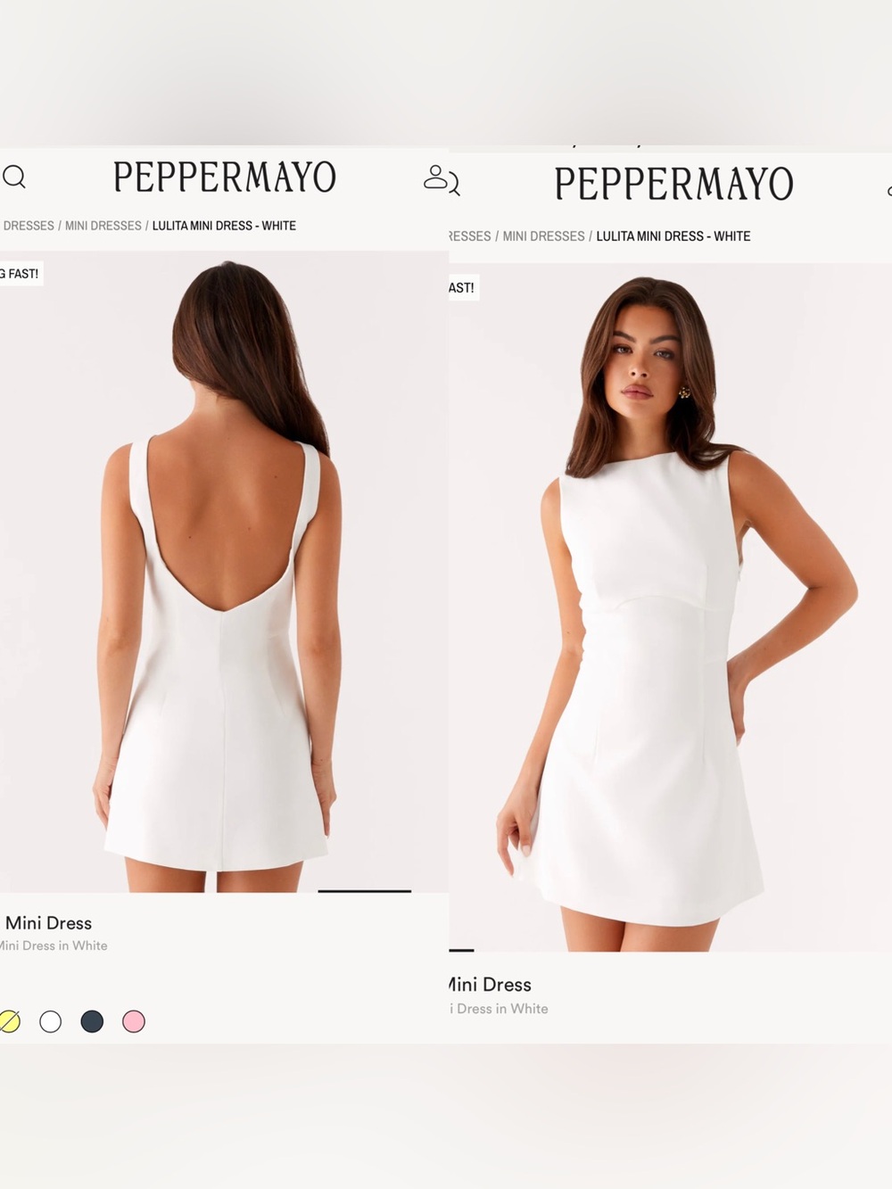 Peppermayo White Sleeveless Mini Dress